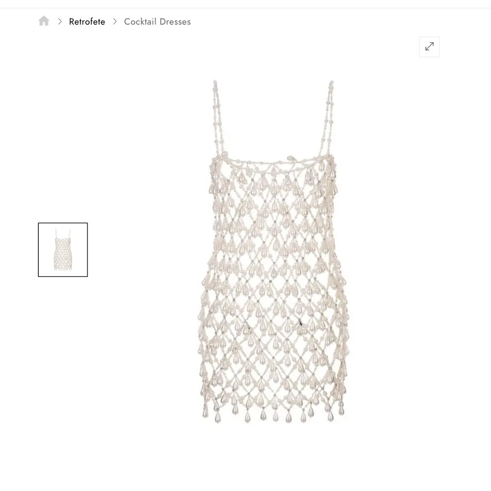 Retrofête Cream Beaded Cocktail Dress Tulum Bridal Second Look